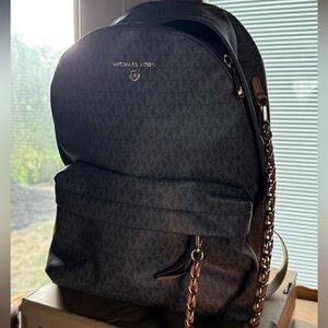 Michael Kors Brown and Gold Backpack with Signature Style